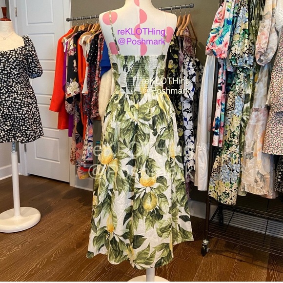 SOLD! H&M Linen-blend Lemon-print Midi Dress - Picture 9 of 16